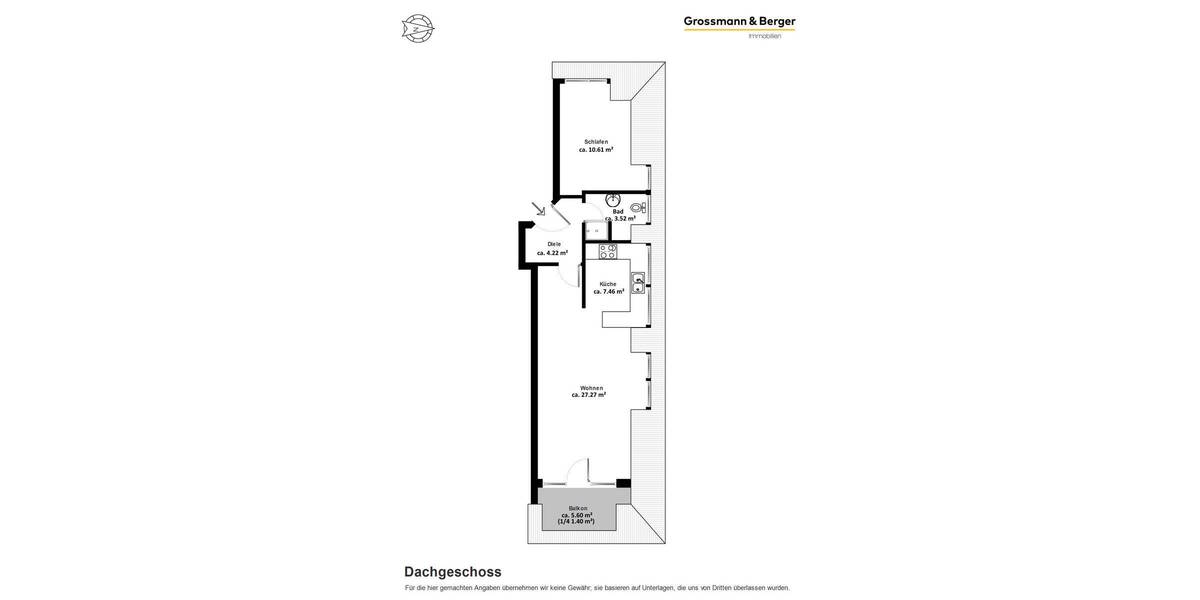 Etagenwohnung Hamburg Jenfeld - 2 Zimmer, 54 m&sup2;, 269.000&euro; | Angebot:26672017