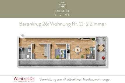 Wohnung Hamburg Wandsbek - 2 Zimmer, 61 m&sup2;, 1.213&euro; | Angebot:26005682