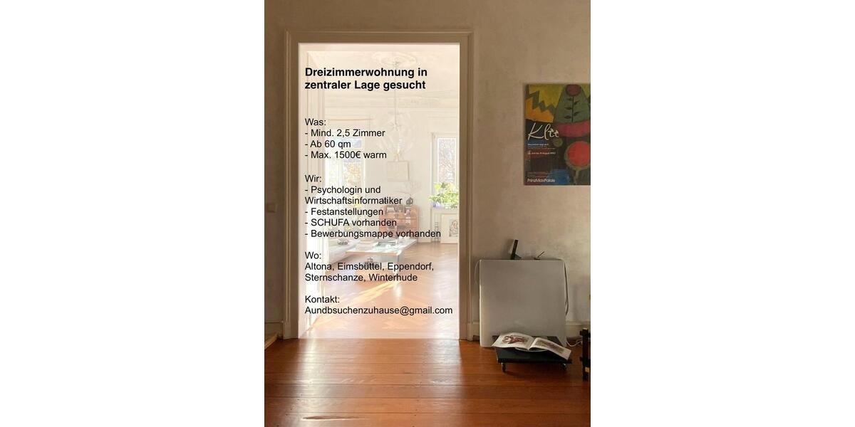 Etagenwohnung Hamburg Sternschanze - 2.5 Zimmer, 60 m&sup2;, 1.500&euro; | Angebot:26443324