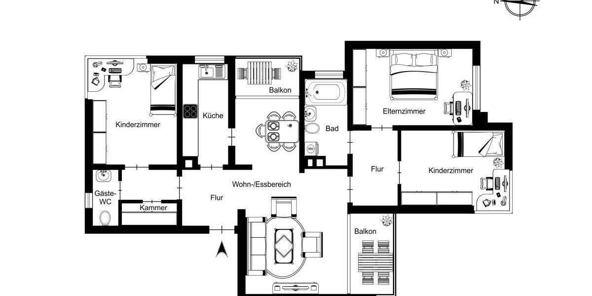 Etagenwohnung Reinbek - 4 Zimmer, 97 m&sup2;, 315.000&euro; | Angebot:24989944