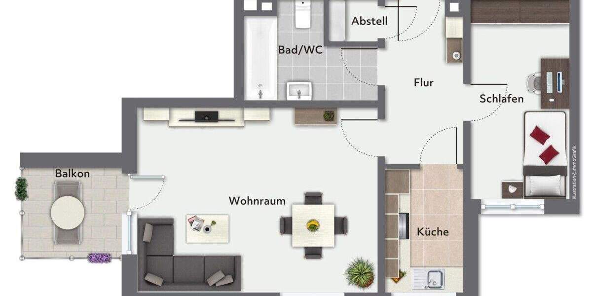 Etagenwohnung Hamburg Stellingen - 2 Zimmer, 47 m&sup2;, 185.000&euro; | Angebot:25743524