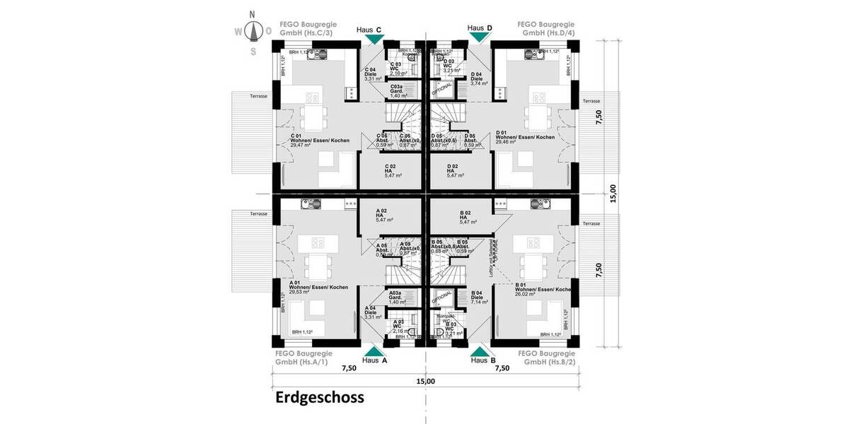 Doppelhaushälfte Hamburg Niendorf Niendorf - 6 Zimmer, 123 m&sup2;, 599.000&euro; | Angebot:26242435