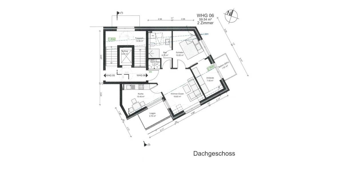 Etagenwohnung Hamburg Marienthal - 2 Zimmer, 59 m&sup2;, 429.000&euro; | Angebot:26094191