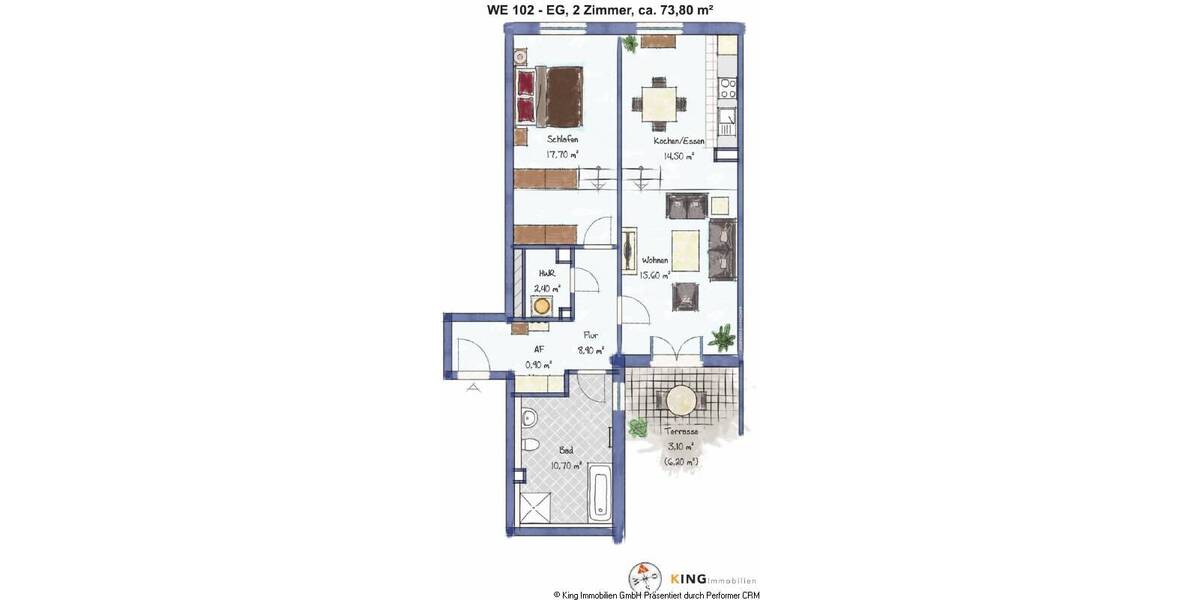 Etagenwohnung Altona Altona-Nord - 2 Zimmer, 73 m&sup2;, 569.000&euro; | Angebot:25666670