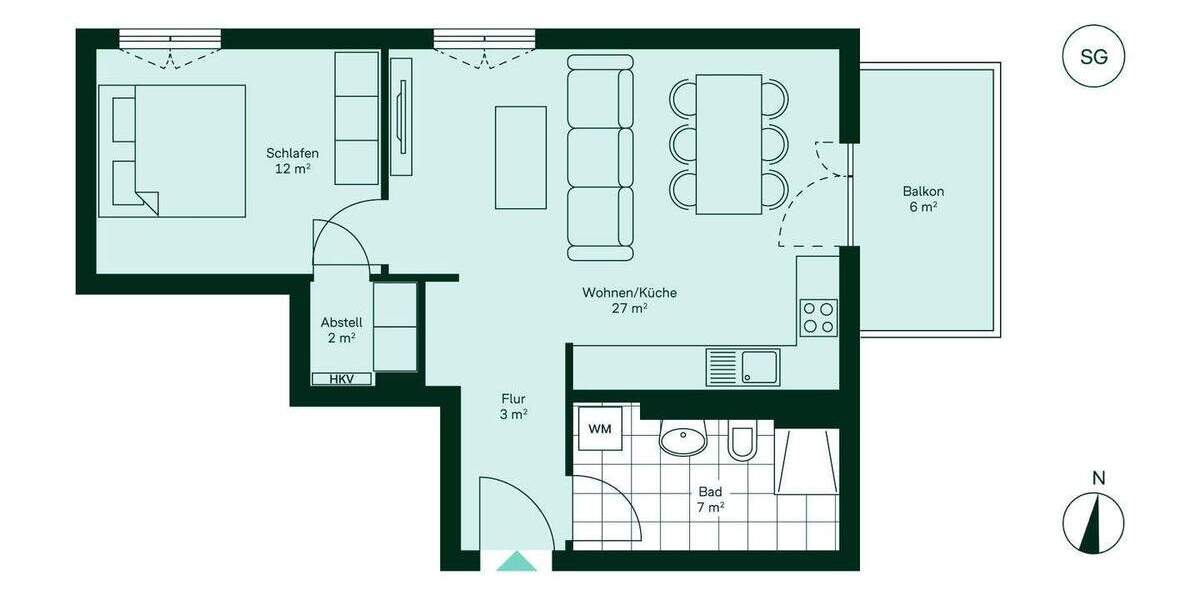 Etagenwohnung Hasloh - 2 Zimmer, 54 m&sup2;, 329.900&euro; | Angebot:25938547