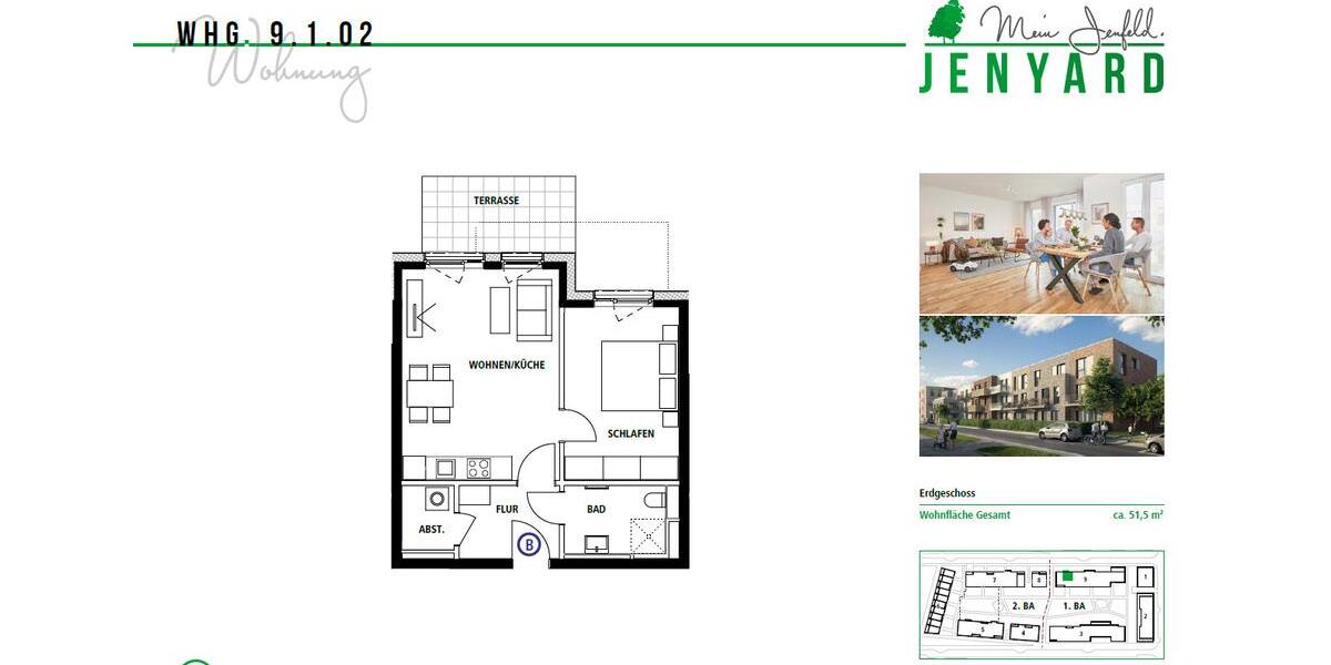 Etagenwohnung Hamburg Wandsbek - 2 Zimmer, 52 m&sup2;, 760&euro; | Angebot:26646183