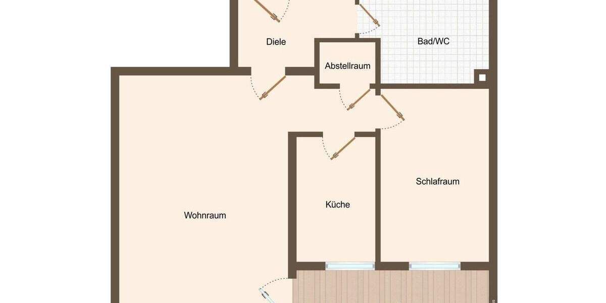 Etagenwohnung Ahrensburg - 2 Zimmer, 56 m&sup2;, 195.000&euro; | Angebot:24776190