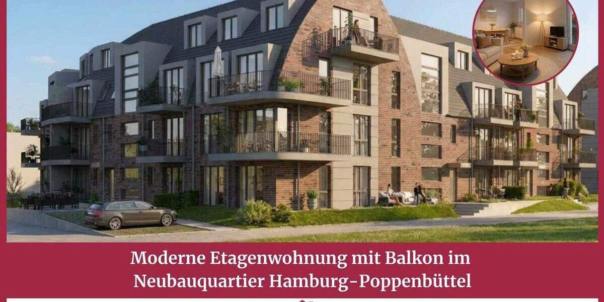 Etagenwohnung Hamburg Poppenbüttel - 3 Zimmer, 65 m&sup2;, 489.000&euro; | Angebot:25864782