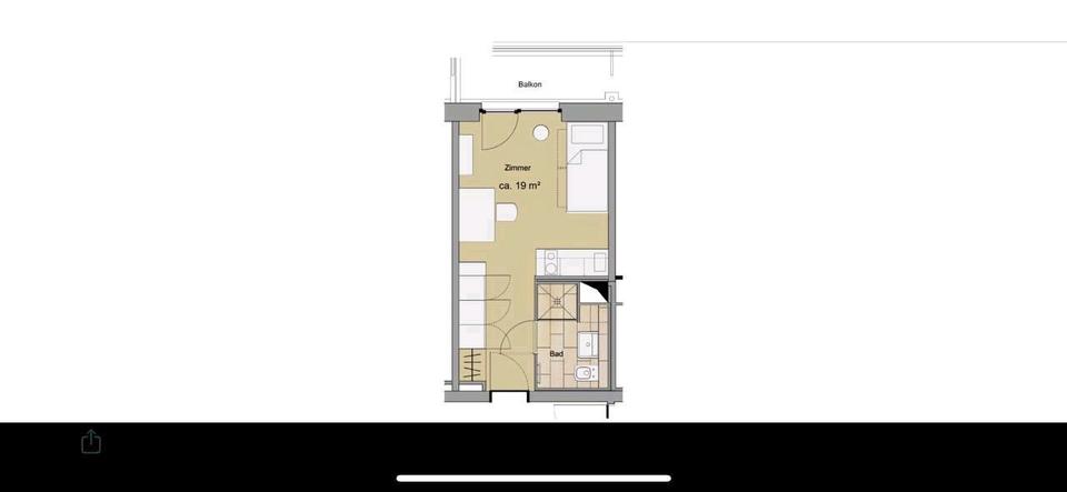 Etagenwohnung Hamburg Hamburg-Mitte - 1 Zimmer, 19 m&sup2;, 884&euro; | Angebot:26212517