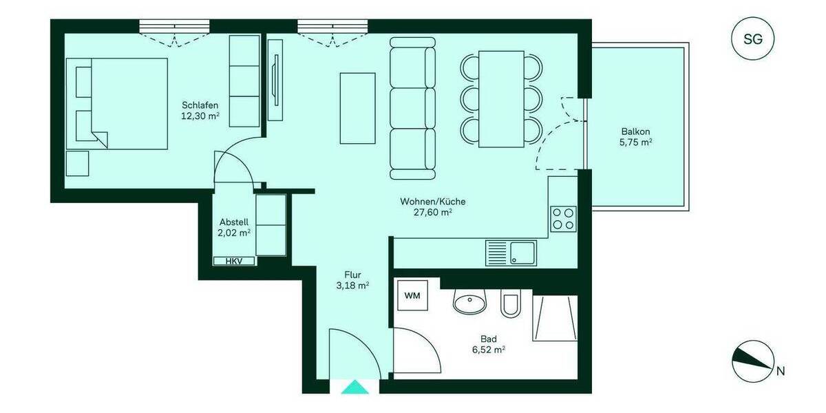 Etagenwohnung Hasloh - 2 Zimmer, 54 m&sup2;, 349.900&euro; | Angebot:26902419