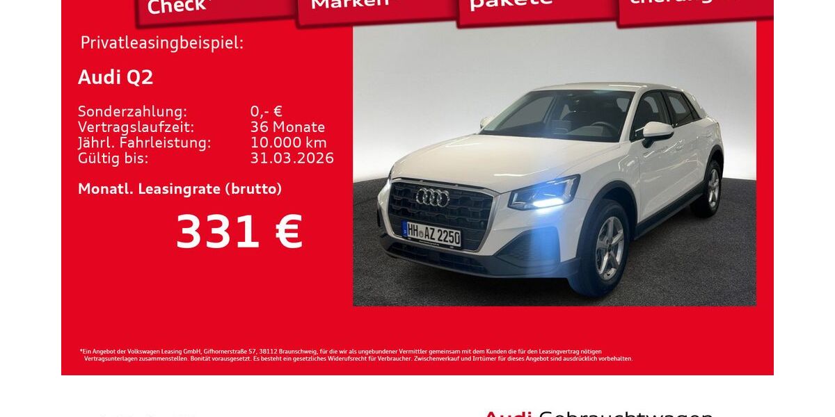 Audi Q2 1.890 km 27.540 &euro; Hamburg 20537