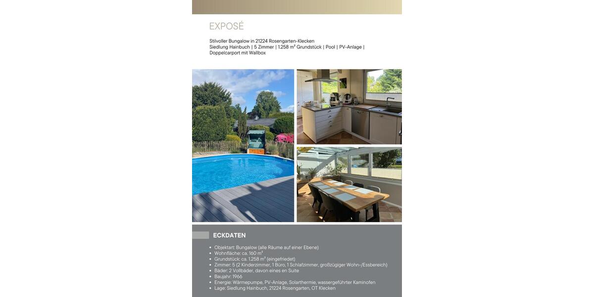 Bungalow Rosengarten - 5 Zimmer, 160 m&sup2;, 495.000&euro; | Angebot:25408016