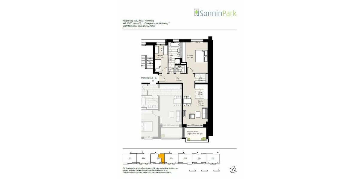 Etagenwohnung Hamburg Hamburg-Mitte - 3 Zimmer, 86 m&sup2;, 1.607&euro; | Angebot:26460120