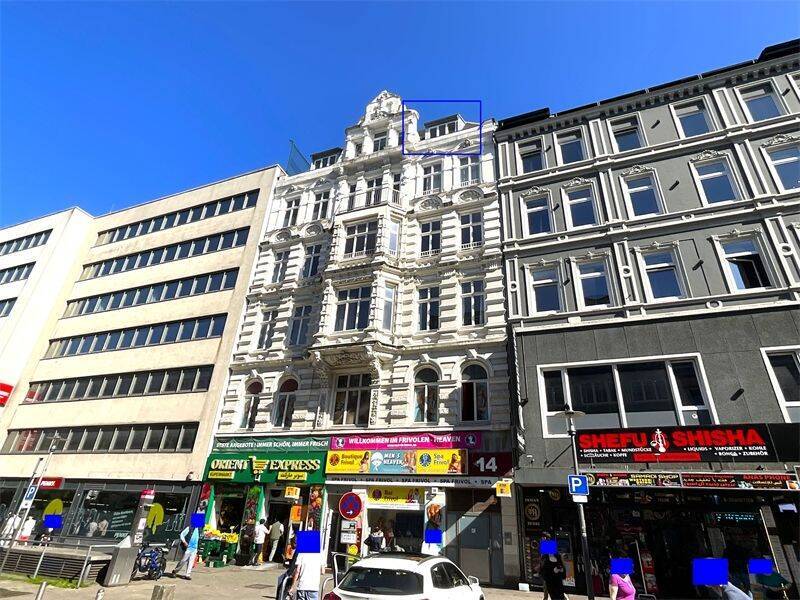 Mittendrin und über allen - gepflegte 3 Zimmer WHG, ca. 92,50 m², im 5. OG am Steindamm, St. Georg