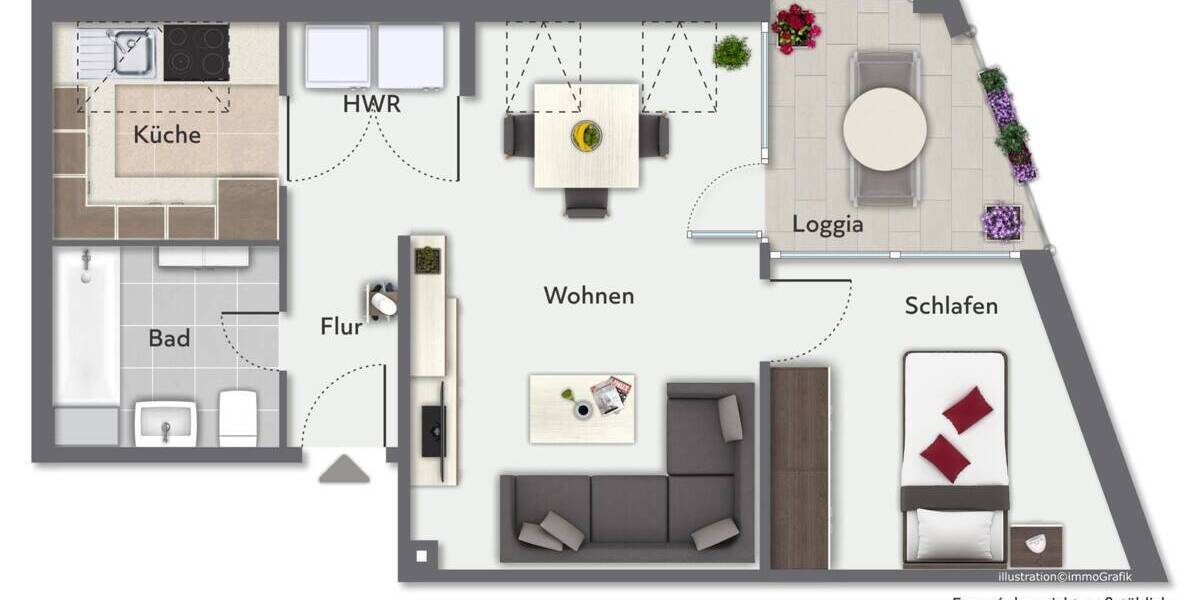 Etagenwohnung Quickborn - 2 Zimmer, 53 m&sup2;, 199.000&euro; | Angebot:26190654
