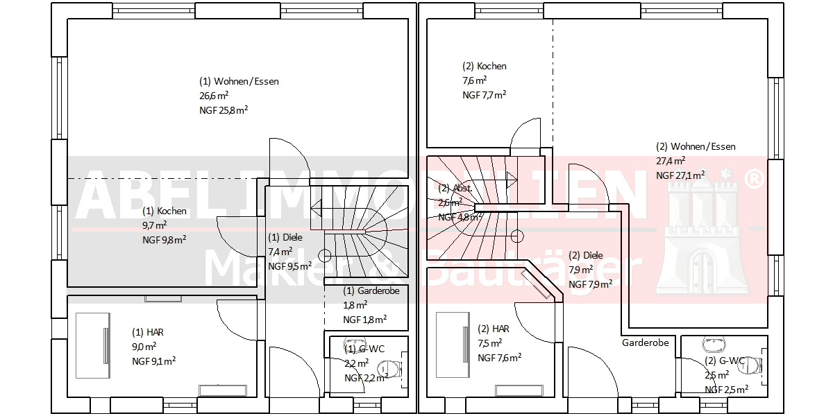 Doppelhaushälfte Hamburg Bramfeld - 4 Zimmer, 110 m&sup2;, 489.634&euro; | Angebot:26733719
