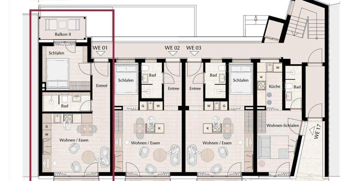 Etagenwohnung Hamburg Harvestehude - 2 Zimmer, 39 m&sup2;, 555.000&euro; | Angebot:25864772
