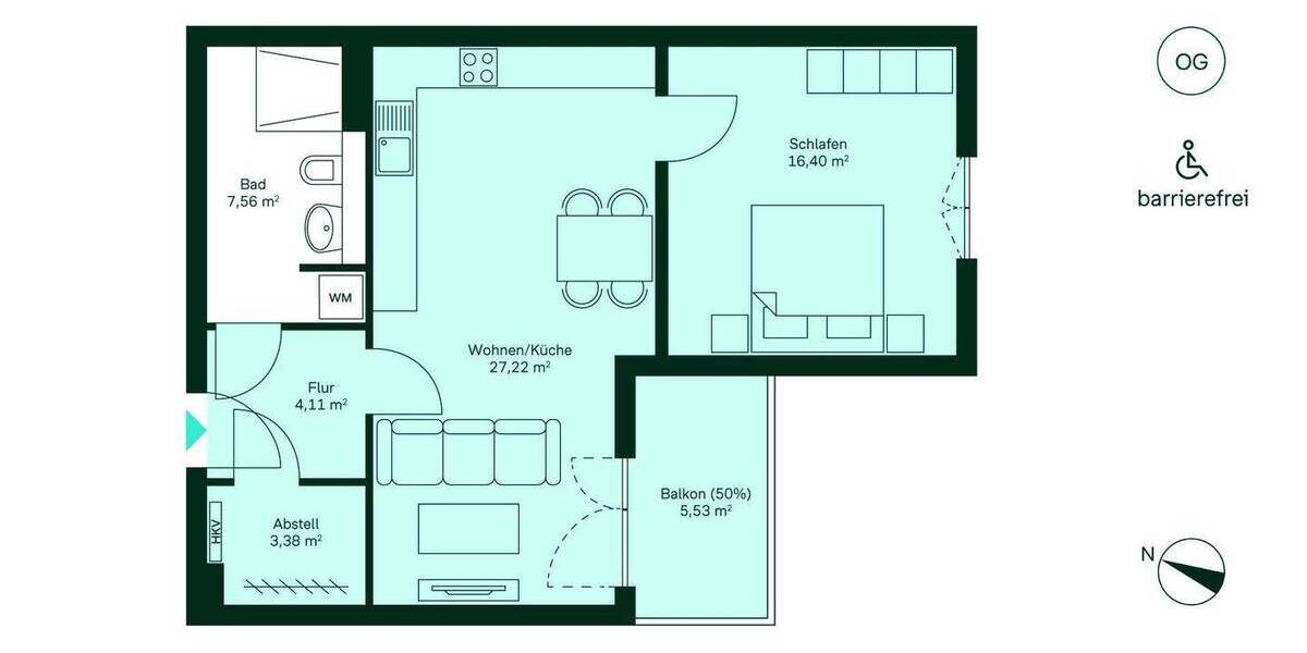 Etagenwohnung Hasloh - 2 Zimmer, 61 m&sup2;, 359.900&euro; | Angebot:26908848