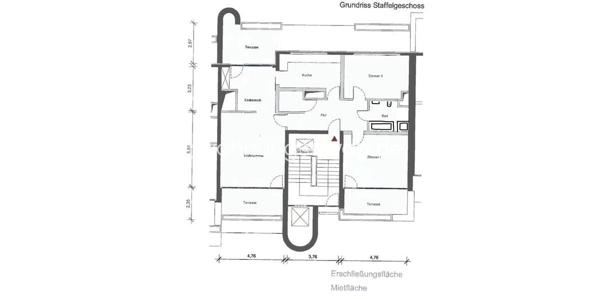 Etagenwohnung Hamburg Harvestehude - 3 Zimmer, 108 m&sup2;, 1.705&euro; | Angebot:26108241