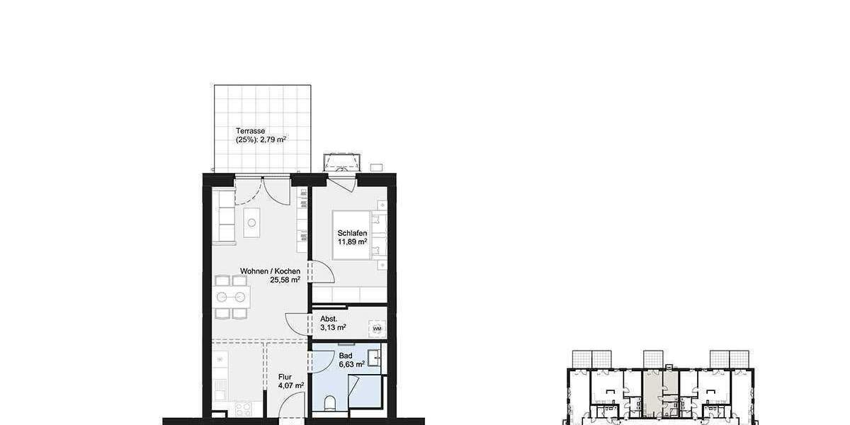 Terrassenwohnung Norderstedt Harksheide - 2 Zimmer, 349.900&euro; | Angebot:26205842