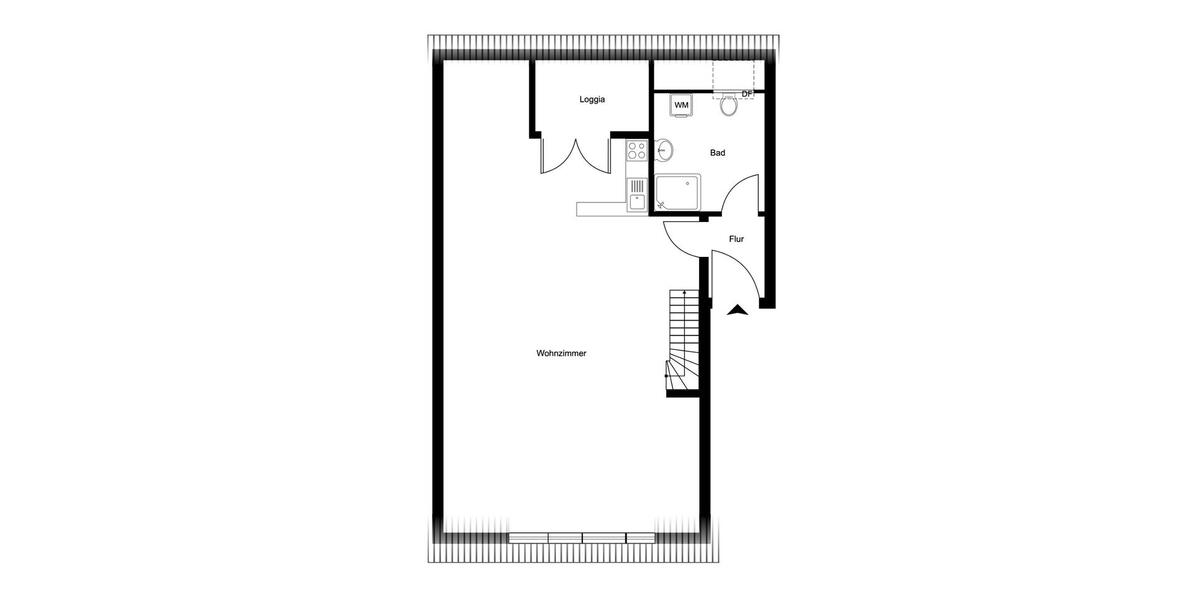 Dachgeschoßwohnung Hamburg Alsterdorf - 2 Zimmer, 56 m&sup2;, 365.000&euro; | Angebot:27147275