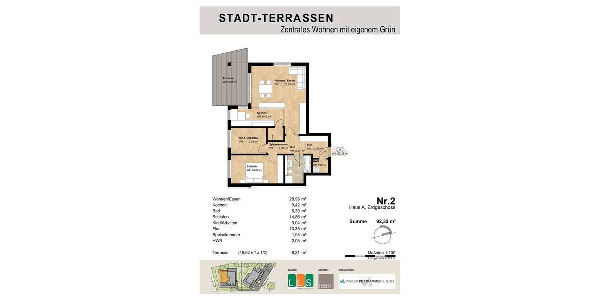 Terrassenwohnung Buxtehude - 2 Zimmer, 92 m&sup2;, 358.700&euro; | Angebot:26156270