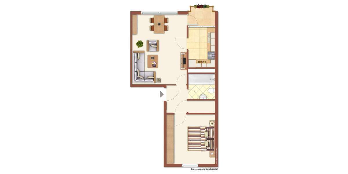 Etagenwohnung Hamburg Hummelsbüttel - 2 Zimmer, 53 m&sup2;, 199.500&euro; | Angebot:25778837