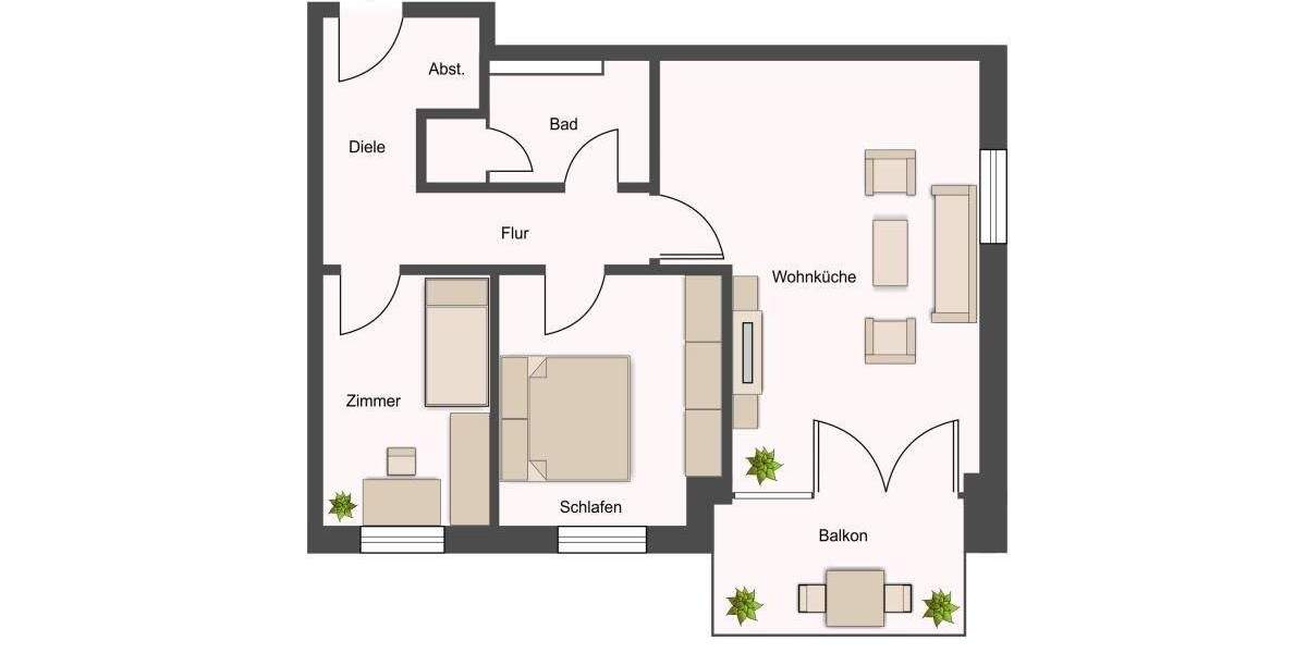 Etagenwohnung Hamburg Lohbrügge - 3 Zimmer, 62 m&sup2;, 1.221&euro; | Angebot:25643985