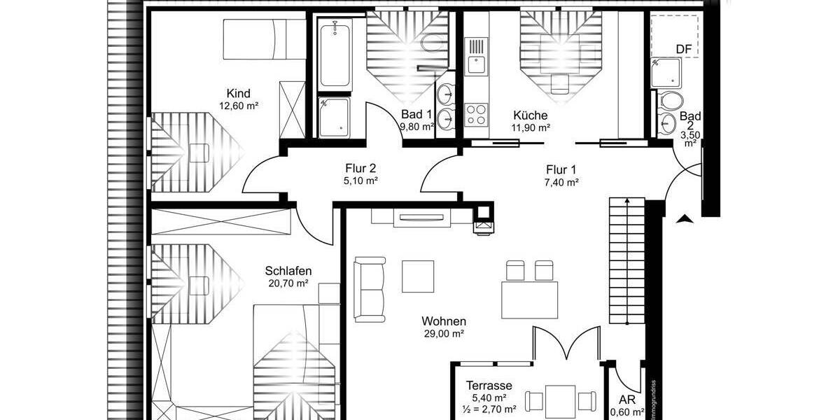 Etagenwohnung Hamburg Langenhorn Langenhorn - 3 Zimmer, 102 m&sup2;, 720.000&euro; | Angebot:26306490