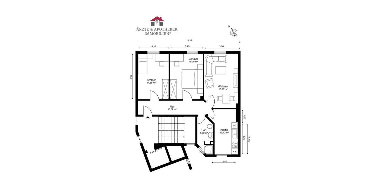 Charme der Gründerzeit, Komfort von heute - 3 Zimmer mit Aufzug 3 zimmer