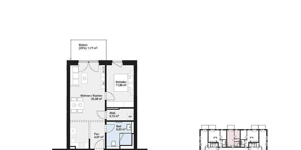 Etagenwohnung Norderstedt Harksheide - 2 Zimmer, 359.900&euro; | Angebot:26230883