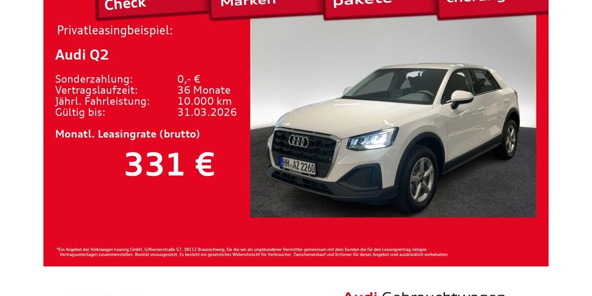 Audi Q2 1.890 km 27.540 &euro; Hamburg 20537