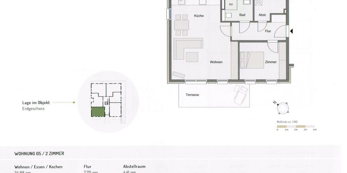 Moderne 2-Zi.-Terrassenwohnung (Bj. 2016, A+) – EBK, Fußbodenheizung, TG optional - Appartement Hamburg Rahlstedt | Angebot:26633516