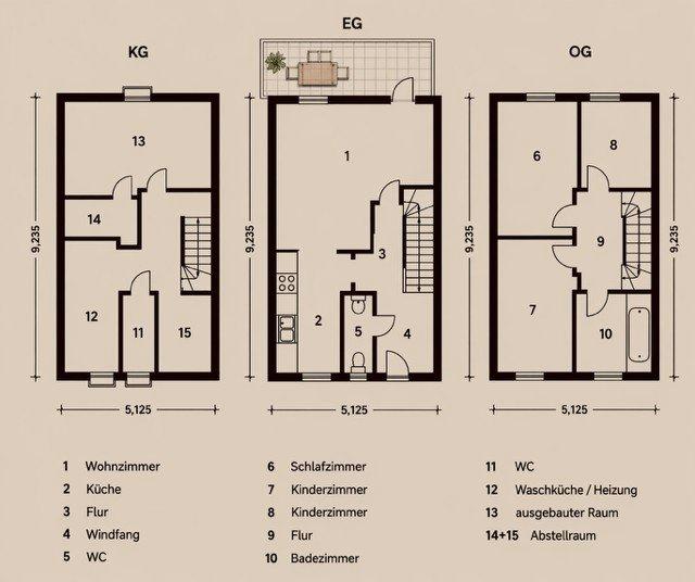 Reihenhaus Hamburg Langenhorn - 4 Zimmer, 115 m&sup2;, 500.000&euro; | Angebot:26375509