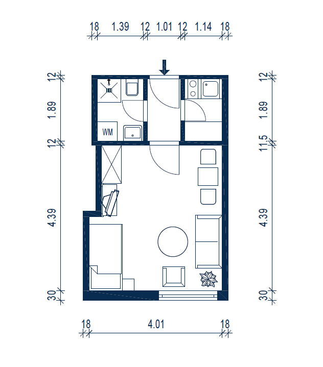 Maria-Louisen-Str. - 1-Zimmer-Apartment im Hochparterre!