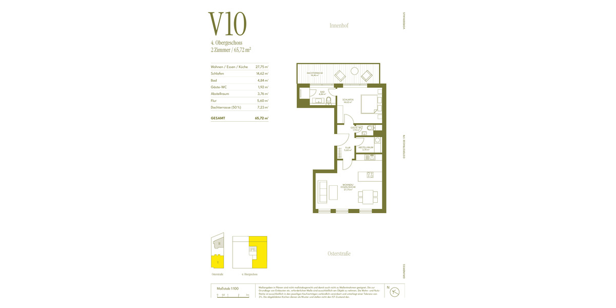 Etagenwohnung Hamburg Eimsbüttel - 3 Zimmer, 65 m&sup2;, 840.000&euro; | Angebot:26155595