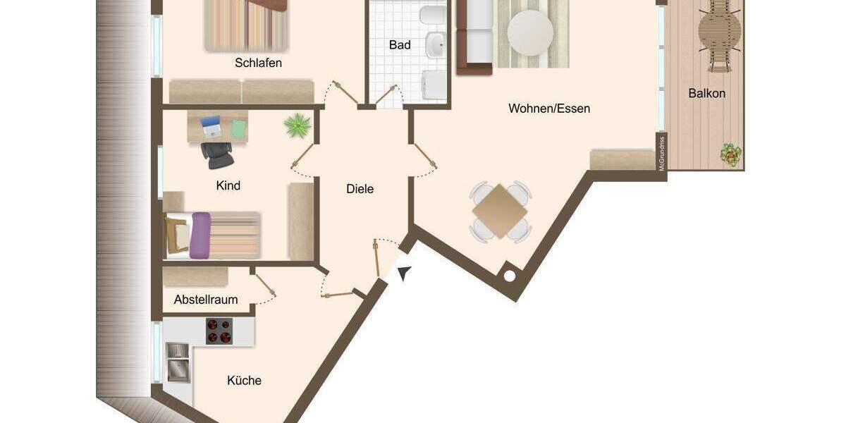 Etagenwohnung Norderstedt Harksheide - 3 Zimmer, 86 m&sup2;, 369.000&euro; | Angebot:24544654