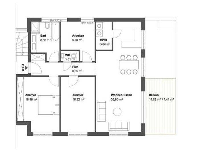 Etagenwohnung Hamburg Wandsbek - 3.5 Zimmer, 113 m&sup2;, 649.975&euro; | Angebot:26815431