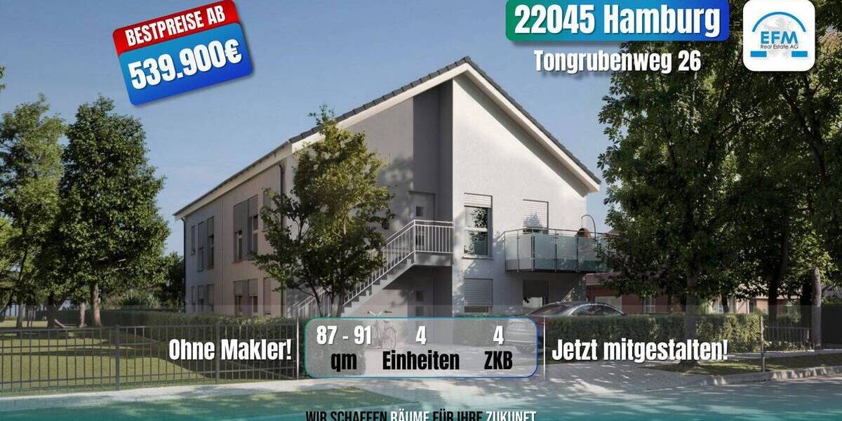 Terrassenwohnung Hamburg Tonndorf - 4 Zimmer, 549.900&euro; | Angebot:26695787