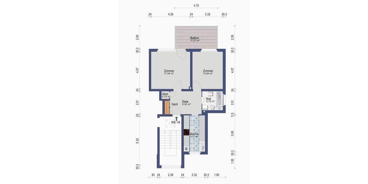 Etagenwohnung Hamburg Wellingsbüttel - 2 Zimmer, 58 m&sup2;, 235.000&euro; | Angebot:25696645