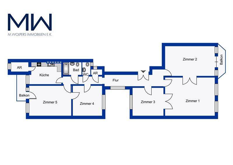 Mittendrin und ruhig - 5 Zimmer WHG, ca. 134 m², WG geeignet, im 3. OG am Steindamm, St. Georg