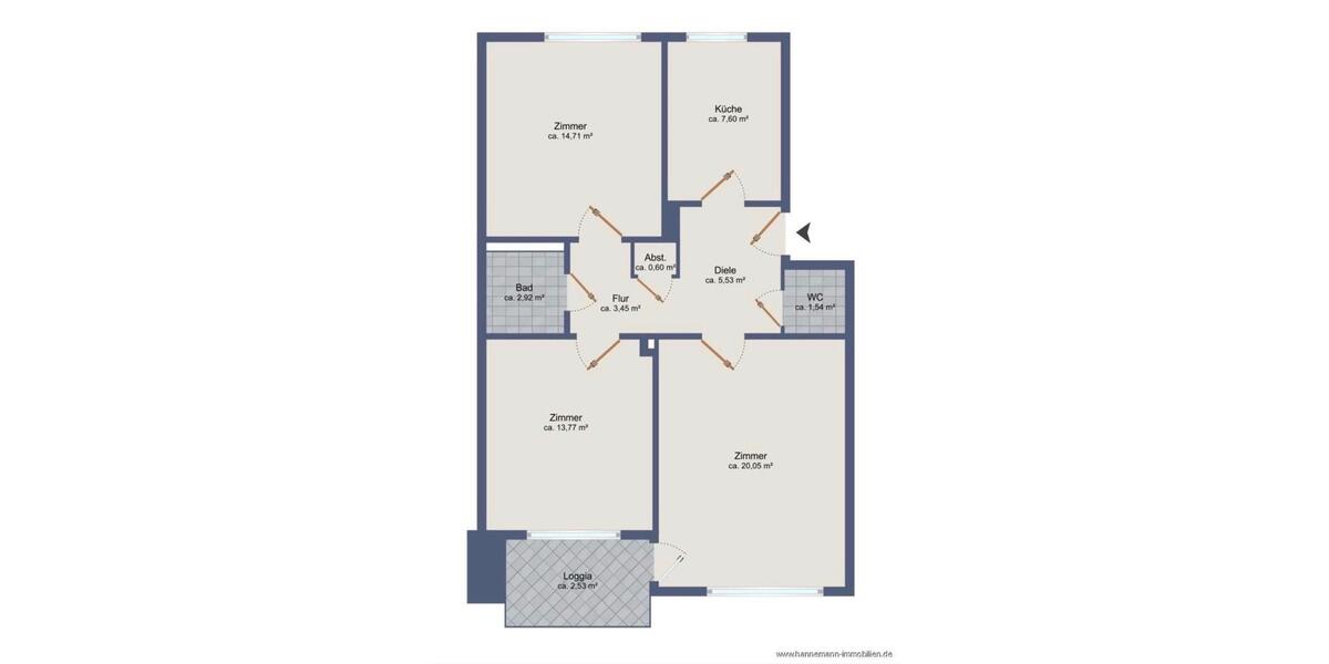Etagenwohnung Hamburg Eidelstedt - 3 Zimmer, 68 m&sup2;, 250.000&euro; | Angebot:27163280