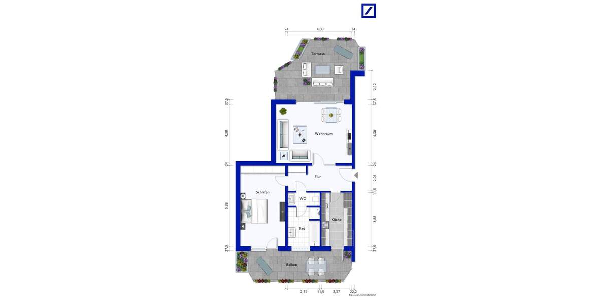Etagenwohnung Hamburg Marienthal - 2 Zimmer, 83 m&sup2;, 349.000&euro; | Angebot:25687367