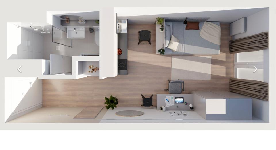 Etagenwohnung Hamburg Hamburg-Mitte - 1 Zimmer, 22 m&sup2;, 1.085&euro; | Angebot:26285167