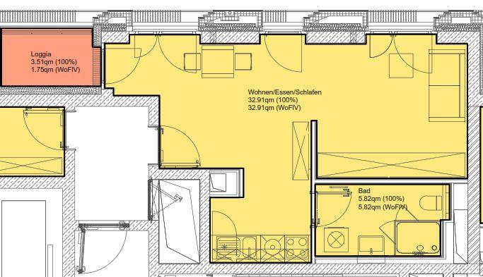 Etagenwohnung Hamburg Hamburg-Mitte - 1 Zimmer, 40 m&sup2;, 1.088&euro; | Angebot:26364692