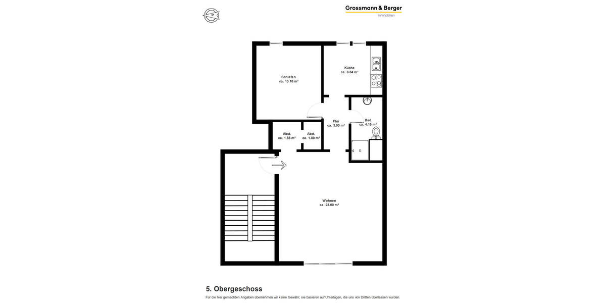 Etagenwohnung Hamburg Eimsbüttel - 2 Zimmer, 54 m&sup2;, 350.000&euro; | Angebot:26470659