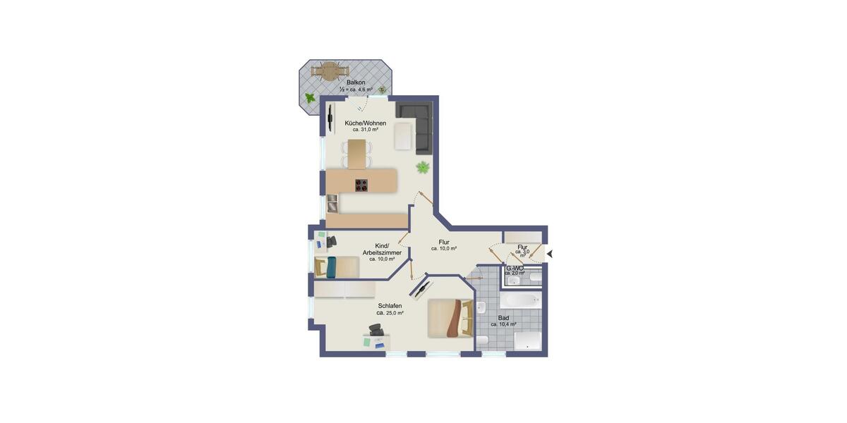 Etagenwohnung Quickborn Friedrichsgabe - 3 Zimmer, 95 m&sup2;, 424.500&euro; | Angebot:26833037