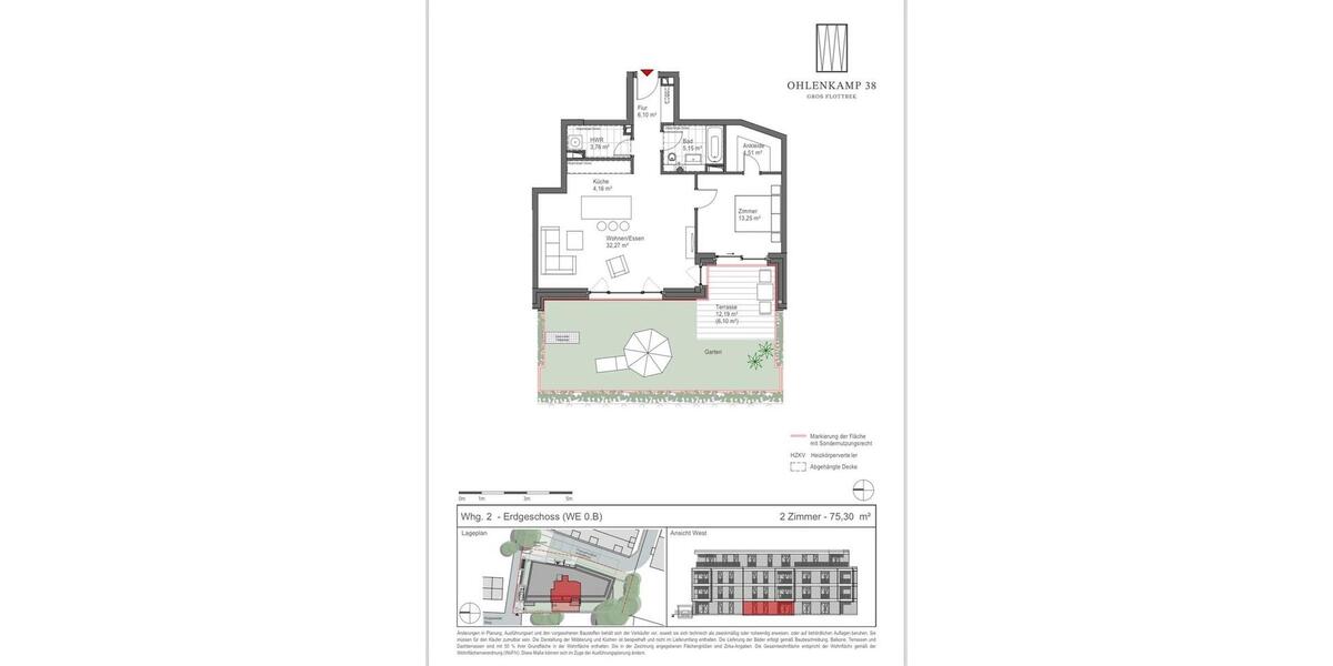 Erdgeschoßwohnung Hamburg Altona - 2.5 Zimmer, 75 m&sup2;, 2.400&euro; | Angebot:26111454