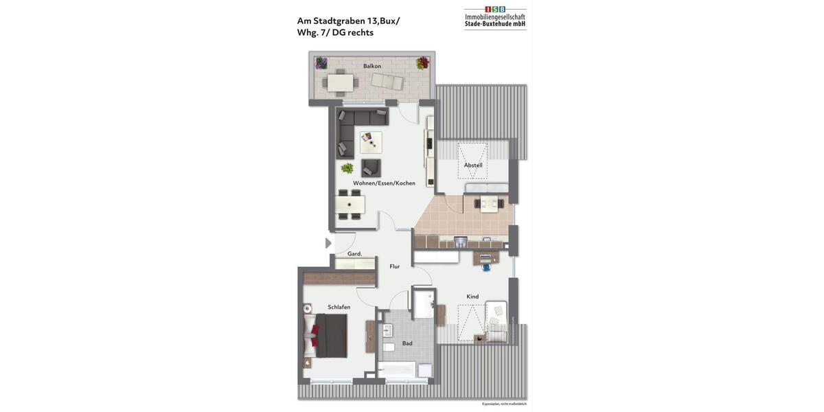 Etagenwohnung Buxtehude - 3 Zimmer, 97 m&sup2;, 1.340&euro; | Angebot:25474171