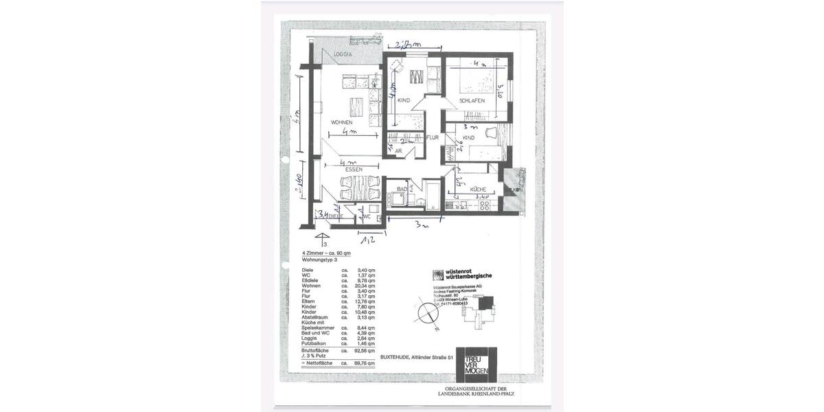 Etagenwohnung Buxtehude - 4 Zimmer, 90 m&sup2;, 187.000&euro; | Angebot:26133458
